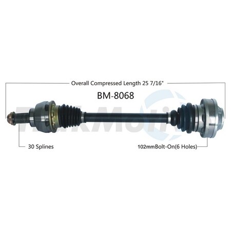 Surtrack Axle Cv Axle Shaft, Bm-8068 BM-8068